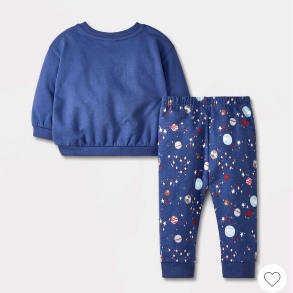 Baby Girl's Cat & Jack Fleece Universe Stars Planet Sweatshirt & Joggers Set - Picture 8 of 10